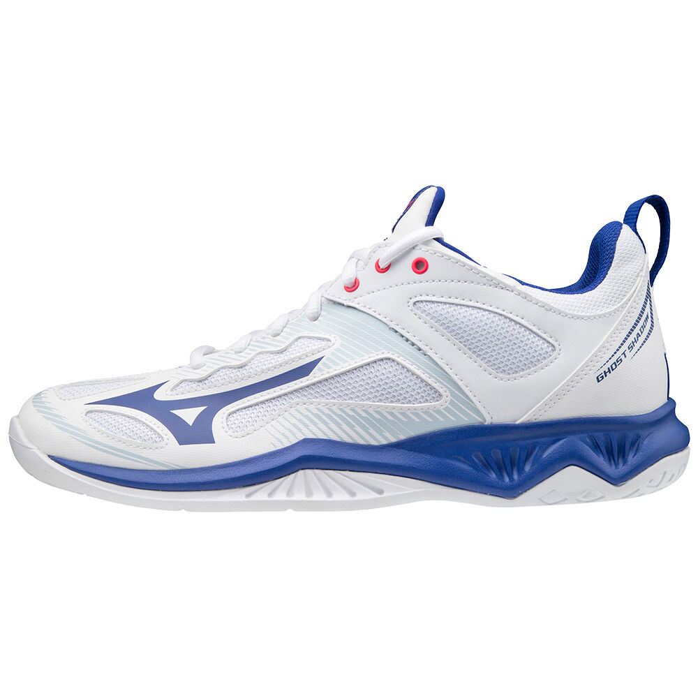 Tenis Handebol Mizuno Ghost Shadow - Homem - Branco/Azuis/Rosa - TYEPI0685